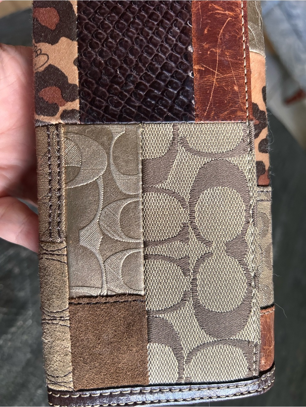 Coach Y2K vintage animal print patchwork long wallet - Picture 11 of 16
